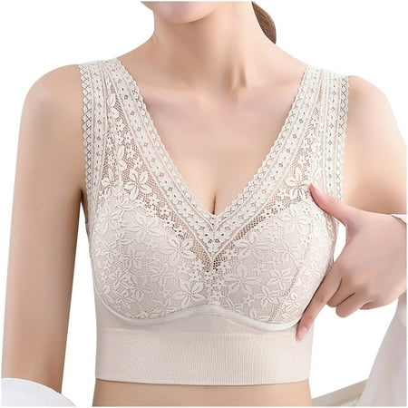 

GuessLookry 2023 Garter Belts And Stocking Sets Front Buckle Sexy Gathe r up Breast Milk Sleep Lace No Steel Ring Bra New Year Gift