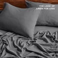 thumbnail image 4 of Bare Home Washed Sheet Set - Premium 1800 Collection - Deep Pocket - 3 Piece - Twin XL, Gray, 4 of 8