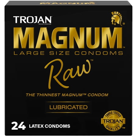 Trojan Magnum Raw Large Size Condoms - 24 Count