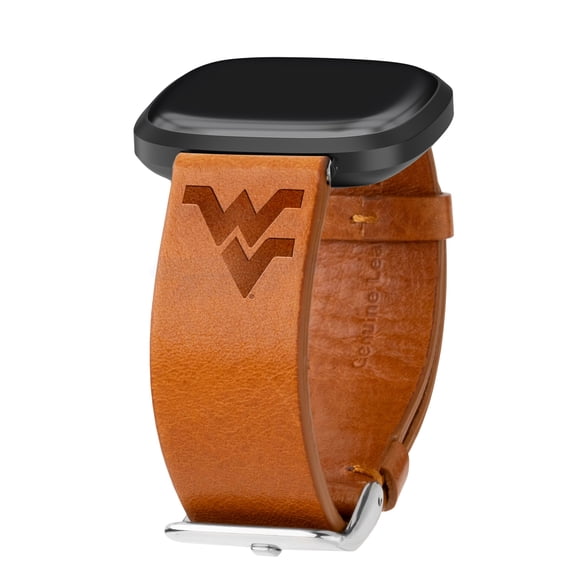 Mountaineers Premium Leather Unisex Watch Band for FitBit Versa 3 and Sense (Long Tan) by Affinity Bands