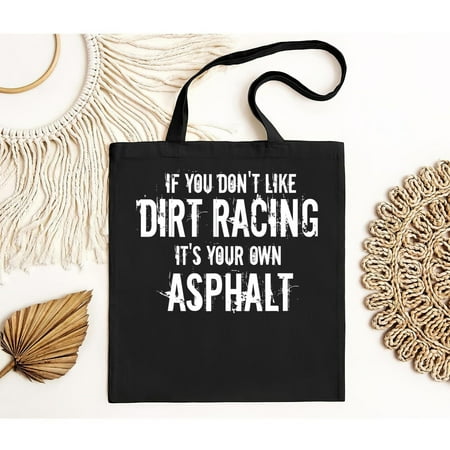 vintage Dirt Track Racing Bags Racing Quote Sprint Car Racing Gift Black Tote Bag-TH21329