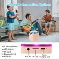 thumbnail image 6 of Karaoke Machine with 2 Wireless Microphone, Mini Portable Bluetooth Speaker with Colorful Lights for Kids and Adults, 6 of 8