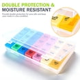 thumbnail image 5 of Weekly Pill Organizer 4 Times a Day, 7 Day Pill Box with 28 Compartments, Large Daily Medicine Planner Case with Detachable Daily Tray, Morning Noon Evening Bedtime Medication Dispenser, 5 of 7