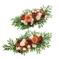 thumbnail image 4 of 2x Camino de mesa con flores artificiales hecho a mano, guirnalda para centro de mesa, arco de boda Naranja, 4 of 6