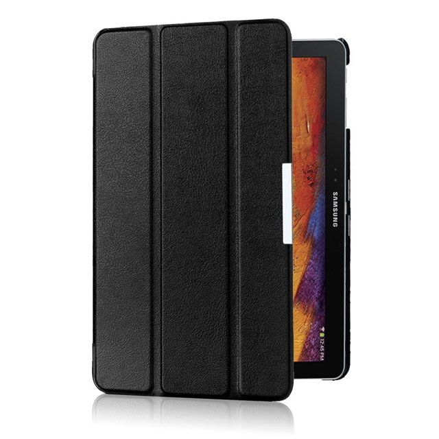 (Negro) para Samsung Note 10.1 Edición 2014 Funda de cuero - SM-P600/P601/P605, soporte para correa para muñeca, pestaña anticaídaS7FE, funda para tableta giratoria horizontal y vertical con ranura para lápiz JM
