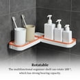 thumbnail image 2 of pitrice Bathroom Storage Shelf Rotatable Wall Mounted Holder Hotel Bath Bathtub Punch Free Traceless Organizer Rack Tray Gray White, 2 of 7