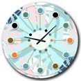 thumbnail image 1 of Designart « Motif Floral Rétro Ii Horloge Murale Moderne Mi-Siècle, 1 of 1