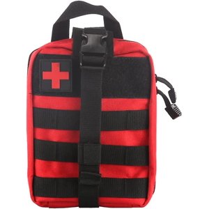 Tactical Medical Kit, Tactical Molle First Aid Kit IFAK Medical Rip-Away EMT Pouch Bag for Emergency Tactical Situation (Red)