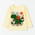 thumbnail image 3 of HILEELANG Toddler Boys（2Y-7Y) Shirt 3-Pack Dinosaurs Graphic Long-Sleeve Tees Winter Cotton Casual Crewneck T-Shirts Sets 2T, 3 of 12