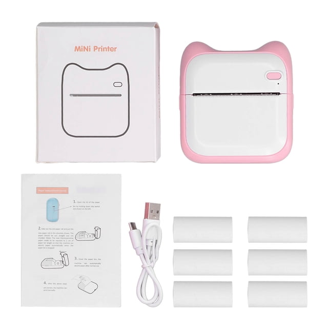 Thermal Printer,Thermal Printer Bluetooth Direct Sticker Printer Portable Photo Printer Reliable and Durable