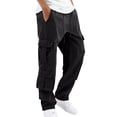 thumbnail image 1 of Pantalones cargo para hombre - Pantalones de chándal de pana para exterior - Poliéster, corte cónico, bolsillos utilitarios, tallas S-XXL, 1 of 6