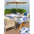 thumbnail image 5 of Outdoor Tablecloth with Umbrella Hole for Patio/Picnic/Party/Camping, Blue Ombre Spring Floral Waterproof Table Cloth Rectangle Table Cover Washable, Summer Botanical Flowers (60"x 120"), 5 of 8