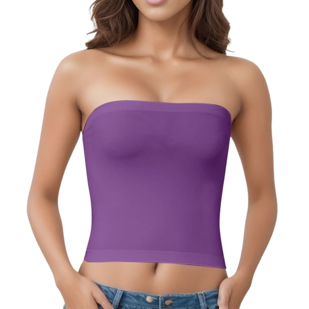 Sujetador largo sin costuras para mujer: cómodo, antimanchas, nailon y spandex, talla única para S-M