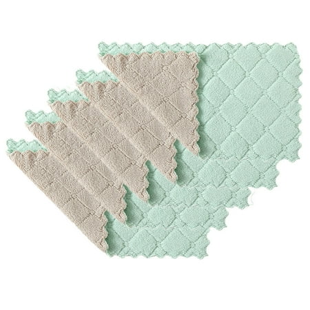

5Pcs Nonstick Oil Coral Velvet Hanging Hand Towels Kitchen Dishclout Sales Today Clearance