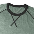 thumbnail image 7 of DPTALR Men's Color Block Crew Neck Long Sleeve T-Shirt， Curved Hem Casual Baseball Top,Mint Green,Big and Tall Men L, 7 of 7