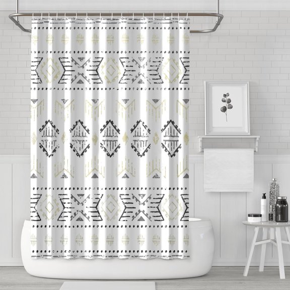 Boho Floral Shower Curtain 72x72 Inches - Tropical Leaves, Vintage Botanical Print, Waterproof Fabric for Chic Bathroom Decor, Modern Farmhouse & Bohemian Style