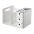 thumbnail image 1 of serony Book Storage Box Holder Bookend Drawers Business Multipurpose Plastic Brush for Dormitory Pen Pencils Organizing Gray, 1 of 9