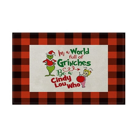 

Last Fall Sale! Stiwee The Gr1nch Christmas Decorations Cartoon Printed Rectangular Dining Mat Water Cup Mat Cute Dining Mat Suitable For Placing Plates