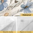 thumbnail image 4 of Spring off No Hooks Shower Curtain with Snap-in Liner White Lake Blue Flower Grey Leaves Vintage Shower Curtains for Bathroom, Waterproof, Easy Install, Washable 72"x72", 4 of 9