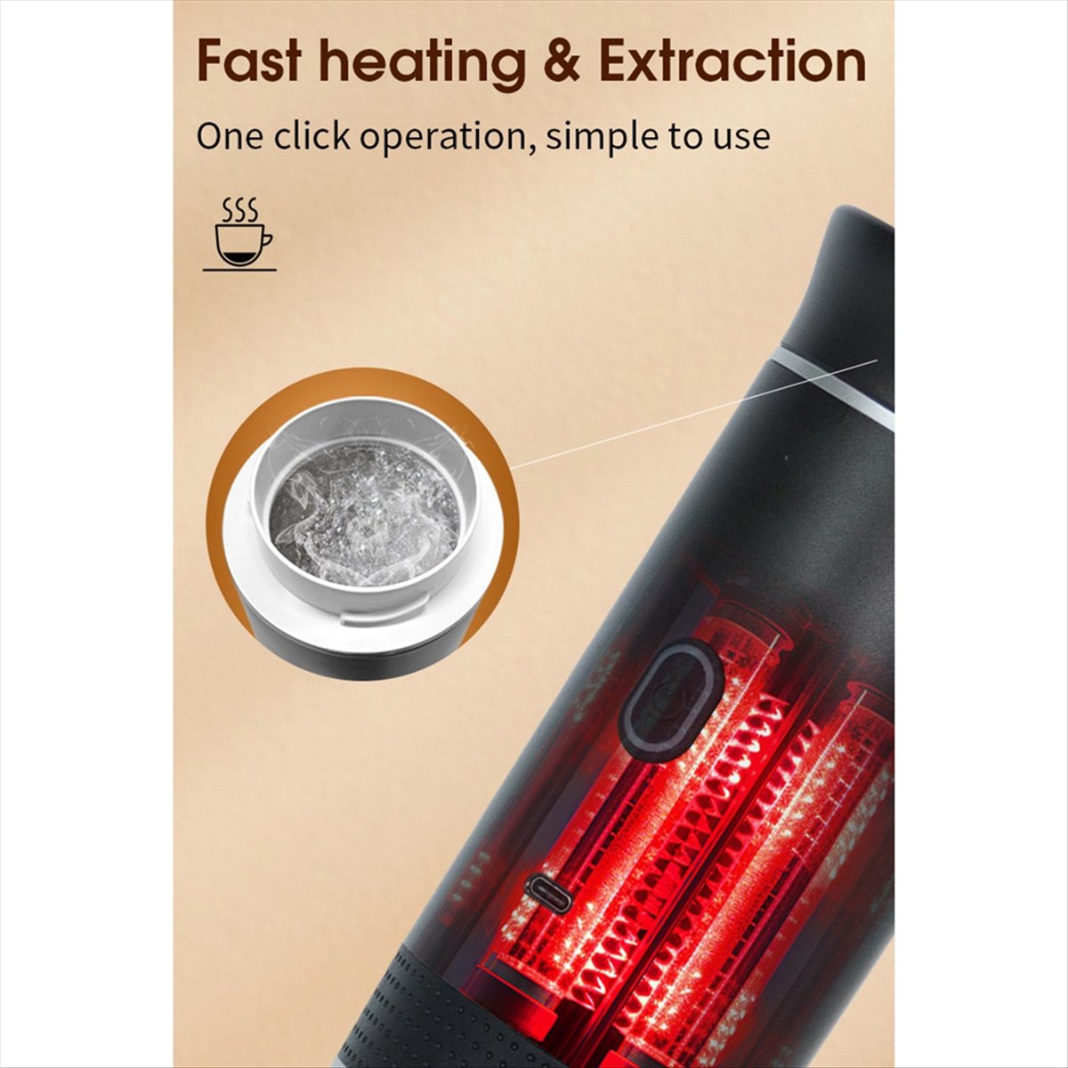 Portable Electric Espresso Machine with Travel Bag Portable Coffee Maker for Travel Self-Heating Car Espresso Maker A