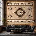thumbnail image 6 of Central Diamond Motif Set Against Light Beige, Moody Boho for Tribal Decor Lovers, Diamond Geometric Wall Art, Housewarming Gift, Tapestry Wall Hanging for Living Room and Bedroom, 6 of 7