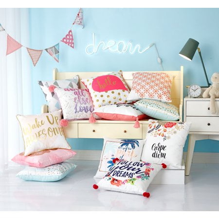 2 Pack Mainstays Giftable Glam Decorative Throw Pillows