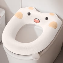 Thicker Bathroom Toilet Seat Cover Pads Household Toilet Seat Cushion Universal Use Plastic Toilet Seat Cover Summer Season Washable Toilet Seat Cushion All Shape (White)