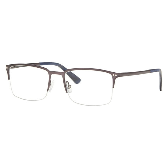 Chesterfield Semi-Rimless Rectangular Matte Gray Eyeglasses