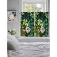 thumbnail image 3 of St. Patrick's Day 2 Panel Kitchen Curtains for Windows, Spring Green Shamrock Gnomes Leaves Bathroom Privacy Curtain, Home Décor Window Treatment for Bedroom/Living Room 55"x45", 3 of 6