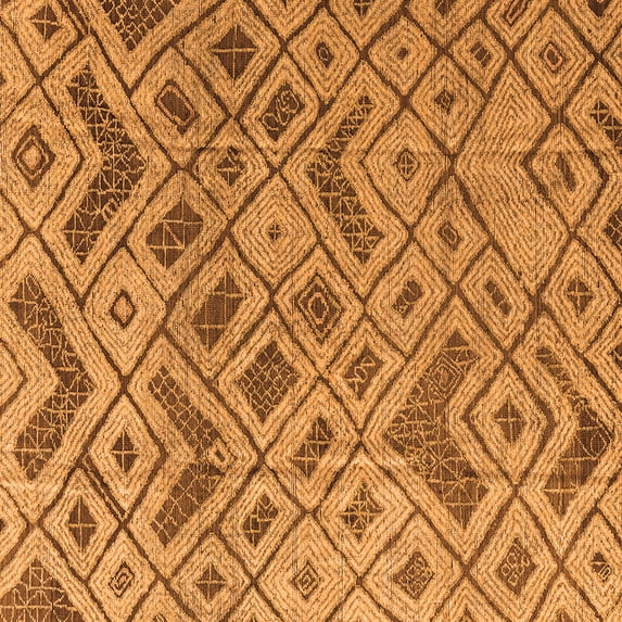 Ahgly Company Indoor Square Abstract Orange Modern Area Rugs, 4' Square
