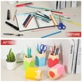 thumbnail image 5 of Uxcell Pencil Shaped Pen Holders, Pencil Storage Organizer for Desk Cute Pencil Crayon Storage Organizer Pen Cup Makeup Brush Container Pencil Pot for Home Office Decoration(Nordic Pink), 5 of 7