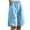 Light Blue, variant on Plebaso Casual Shorts Womens Knee Length Loose Print Shorts Elastic Waist Wide Leg Shorts with Pockets