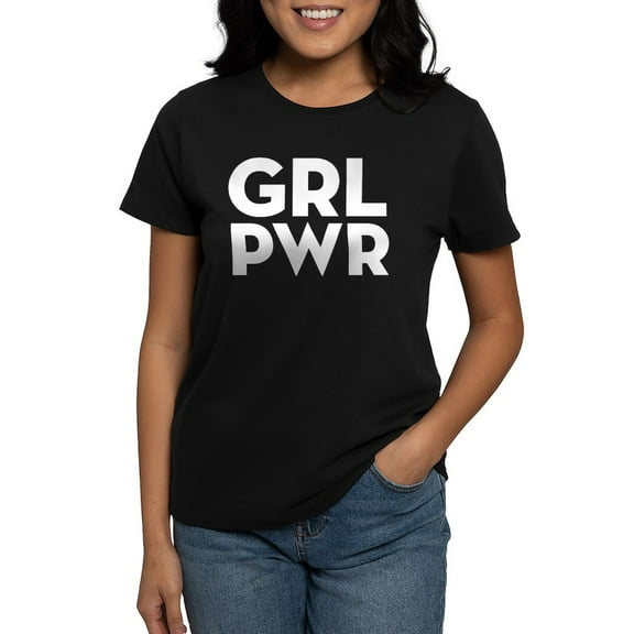 CafePress - Girl Power Women's Dark T Shirt - Women's Traditional Fit Dark T-Shirt