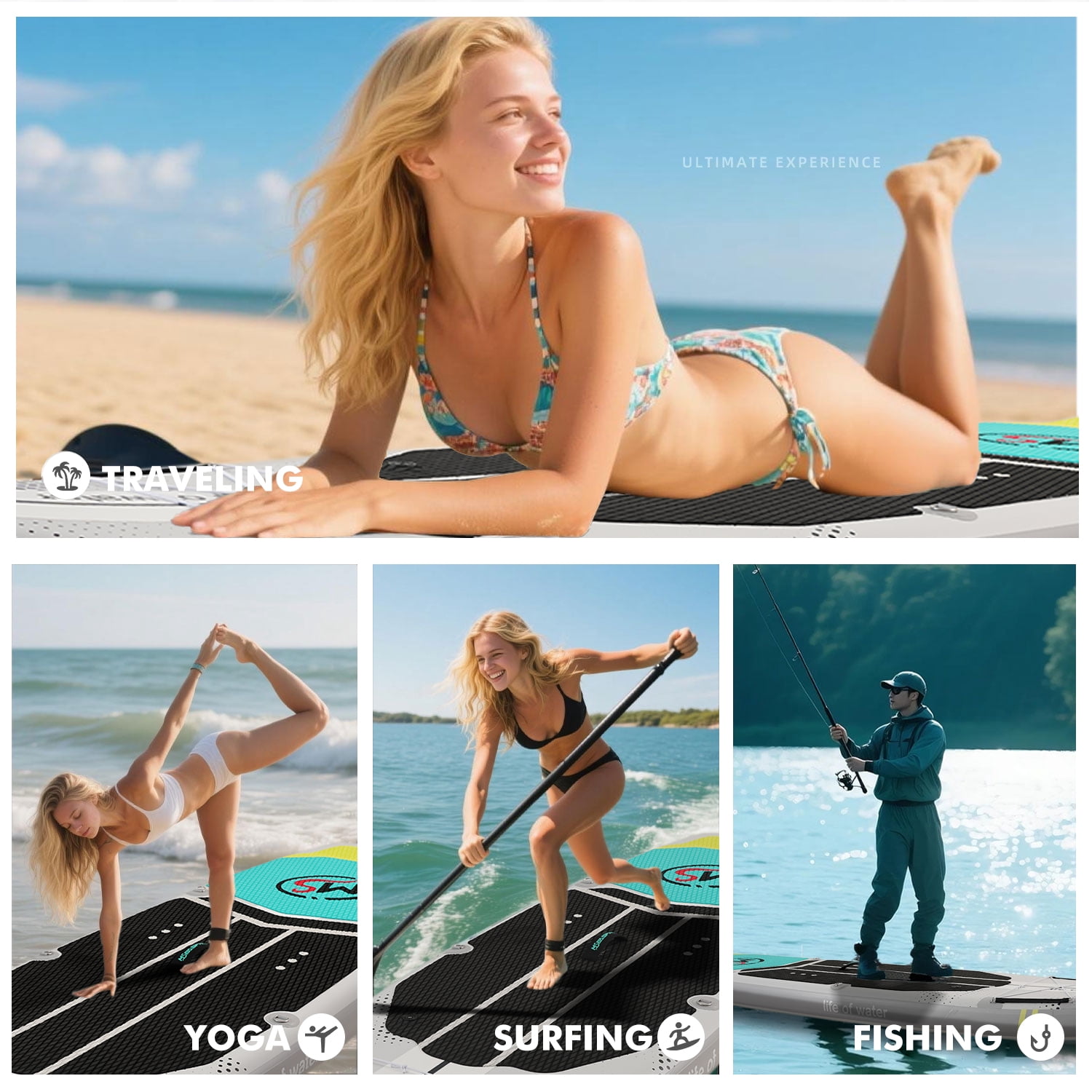 MSEASFREE Inflatable Paddle Board Stand up Paddle Board with Premium SUP Accessories