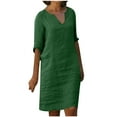 thumbnail image 3 of Patlollav Dresses for Women Casual Sexy Round Neck Print Summer 1/2 Sleeve Dress, 3 of 6