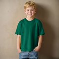 thumbnail image 2 of Zanarzt Toddler Boy Summer Tee Shirts Kids' Tees Crewneck Cotton Solid T Shirts Boys Girls Short Sleeve Toddler Comfort Soft T Shirt Undershirt Tops Dark Green,9-10 Years, 2 of 8