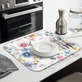 thumbnail image 3 of Pioneer Flower Floral Print Pattern Dish Drying Mat for Kitchen 1 Pack, Ultra Absorbent Microfiber Dishes Drainer Mats,16"x18", 3 of 6