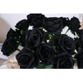 thumbnail image 6 of Morttic Black Flower Artificial Roses Flowers, Realistic Blossom Roses Real Touch Silk Rose Single Fake Flower Long Stem Bouquets for Home Decor Wedding Party Ceremony Funeral (12Pcs, Black), 6 of 7