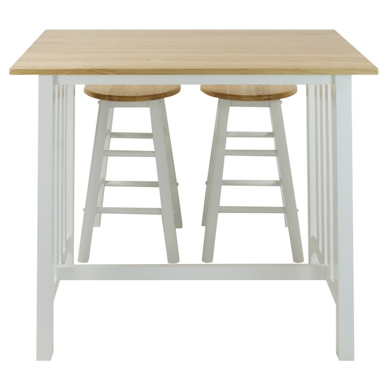 3 Piece Breakfast Set made with Solid Wood White
