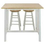 3-Piece Breakfast Set made with Solid Wood - White