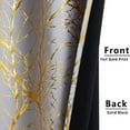 thumbnail image 5 of Decoultimatex Gold Gray Tree Branch Metallic Print Blackout Window Curtain Panels for Living Room Bedroom Noise Reduction Drapes, Grommet Top, 50"x 63"x 2, 5 of 6