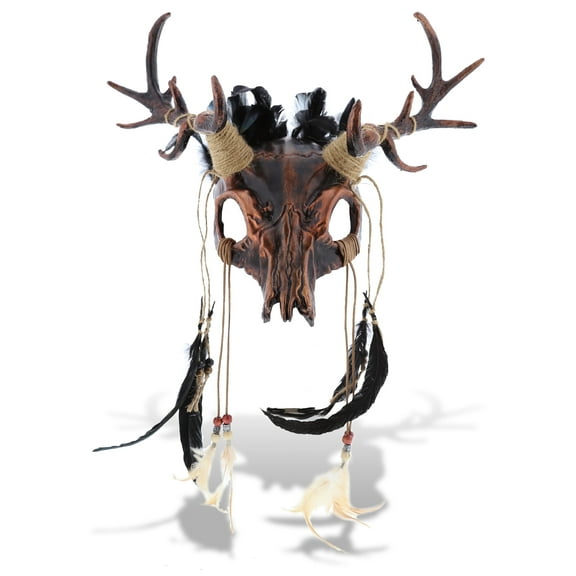 Attitude Studio Buck Deer Skull Animal Mask - Animal Halloween Mask Costume, Deer Skull with Antlers, Women and Mens Masquerade for Cosplay, Halloween, and Themed Parties - Copper