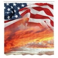 thumbnail image 3 of Ambesonne American Flag Shower Curtain, Skyline Clouds, 69"Wx84"L, Multicolor, 3 of 5