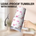thumbnail image 5 of Flamingo Travel Tumbler with Handle 20OZ Stainless Steel Insulated Coffee Mug Cup Leak Proof Double Wall Vacuum Perfect for Hot Cold Drinks Gifts for Women Girls on Birthday Christmas Summer, 5 of 6