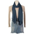 thumbnail image 2 of INSPIRAR CHIC Bufanda de Chiffon Sólido para Mujeres Ligera Suave Transparente Larga Chal Bufandas Azul Marino 68.9x29.5 pulgadas, 2 of 7