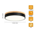 thumbnail image 5 of Dimmable Wood LED Flush Mount Ceiling Light, 5CCT 2700K-6000K Modern Round Close to Ceiling Lighting Fixtures, Minimalist White Ceiling Lamp for Bedroom, Kitchen, Hallway, Laundry Room, 5 of 7