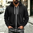 thumbnail image 4 of Mens Sweatshirt Zeliretfy Men's Windbreakers Casual Jacket Loose Solid Color Outdoor Long Sleeved Hooded Casual Jacket Windbreaker Front-Zip Jacket, 4 of 6