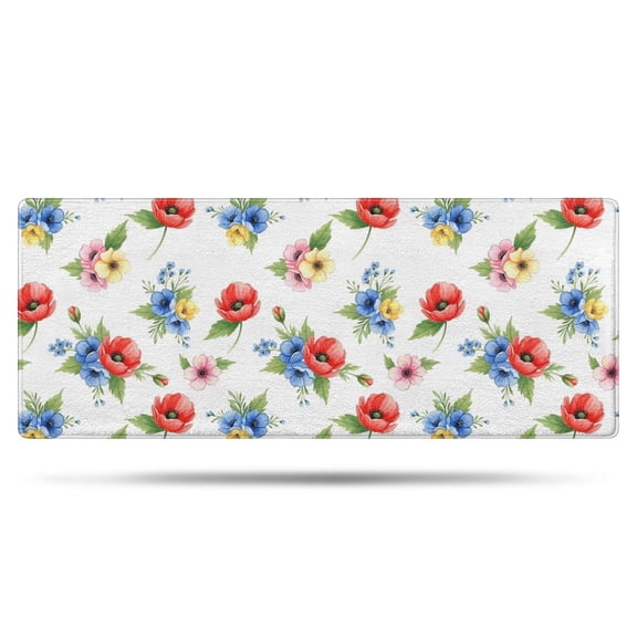Pioneer Flower Floral Print Pattern Bathroom Rugs Mat, Non Slip Microfiber Bathroom Rug with Rubber Backing, Soft Mats for Bathroom Floor Tub Shower, 24"x60"