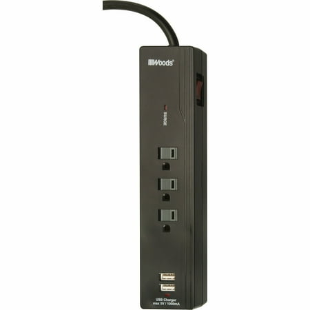 

Woods 041250 3 Outlet 750 Joule 1.5FT Surge Protector With USB