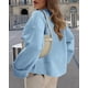 thumbnail image 2 of Suéter PRETTYGARDEN Oversized Peludo Cuello Redondo Azul Claro S, 2 of 8